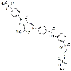 CAS#: 72187-36-1， Trisodium 4,5-Dihydro-5-Oxo-4-[[4-[[[3-[[2-(Sulphonatooxy)Ethyl]Sulphonyl]Phenyl]Amino]Carbonyl]Phenyl]Azo]-1-(4-Sulphonatophenyl)-1H-Pyrazole-3-Carboxylate