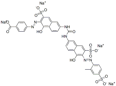 CAS#: 72245-49-9， Tetrasodium 4-[(2Z)-2-[6-[[(6E)-6-[(2-methyl-4-sulfonato-phenyl)hydrazinylidene]-5-oxo-7-sulfonato-naphthalen-2-yl]carbamoylamino]-1-oxo-3-sulfonato-naphthalen-2-ylidene]hydrazinyl]benzoate