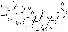CAS#: 7227-00-1， 3beta-[(2-O-Acetyl-6-Deoxy-3-O-Methyl-alpha-L-Glucopyranosyl)Oxy]-11alpha,12alpha-Epoxy-14-Hydroxy-5beta-Card-20(22)-Enolide