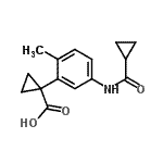 CAS#: 723257-42-9， 1-{5-[(Cyclopropylcarbonyl)amino]-2-methylphenyl}cyclopropanecarboxylic acid