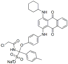 CAS#: 72391-24-3， Sodium 4-[[(2-Chloroacetyl)Amino]Methyl]-3-[4-[[4-(Cyclohexylamino)-9,10-Dioxoanthracen-1-Yl]Amino]Phenoxy]-2-Methylbenzenesulfonate