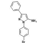 structure of CAS# 72411-50-8, 1-(4-Bromophenyl)-3-phenyl-1H-pyrazol-5-amine;1-(4-Bromophenyl)-3-phenyl-1H-pyrazol-5-ylamine;2- -5-PHENYL-2H-PYRAZOL-3-YLAMINE;2-(4-Bromophenyl)-5-phenyl-2H-pyrazol-3-ylamine