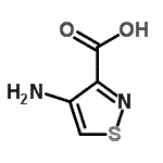 structure of CAS# 72632-94-1, 4-Amino-1,2-thiazole-3-carboxylic acid;4-amino-3-isothiazolecarboxylic acid;4-Amino-3-isothiazolecarboxylic acid #;4-Aminoisothiazole-3-carboxylic acid
