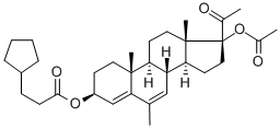 CAS#: 72648-88-5， [(3S,8R,9S,10R,13S,14S,17R)-17-Acetyl-17-Acetyloxy-6,10,13-Trimethyl-1,2,3,8,9,11,12,14,15,16-Decahydrocyclopenta[a]Phenanthren-3-Yl] 3-Cyclopentylpropanoate