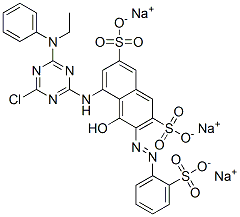 CAS#: 72829-25-5， Trisodium (3Z)-5-[[4-Chloro-6-(Ethyl-Phenylamino)-1,3,5-Triazin-2-Yl]Amino]-4-Oxo-3-[(2-Sulfonatophenyl)Hydrazinylidene]Naphthalene-2,7-Disulfonate