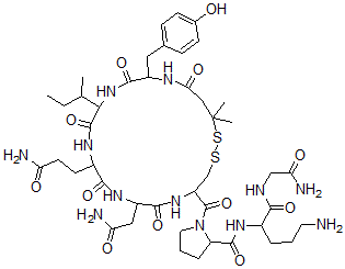 CAS#: 72915-18-5， N-[5-Amino-1-[(2-Amino-2-Oxoethyl)Amino]-1-Oxopentan-2-Yl]-1-[7-(2-Amino-2-Oxoethyl)-10-(3-Amino-3-Oxopropyl)-13-Butan-2-Yl-16-[(4-Hydroxyphenyl)Methyl]-20,20-Dimethyl-6,9,12,15,18-Pentaoxo1,2-Dithia-5,8,11,14,17-Pentazacycloicosane-4-Carbonyl]Pyrrolidine-2-Carboxamide