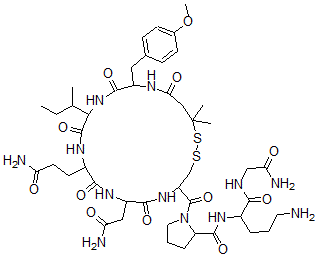 CAS#: 72915-19-6， N-[5-Amino-1-[(2-Amino-2-Oxoethyl)Amino]-1-Oxopentan-2-Yl]-1-[7-(2-Amino-2-Oxoethyl)-10-(3-Amino-3-Oxopropyl)-13-Butan-2-Yl-16-[(4-Methoxyphenyl)Methyl]-20,20-Dimethyl-6,9,12,15,18-Pentaoxo1,2-Dithia-5,8,11,14,17-Pentazacycloicosane-4-Carbonyl]Pyrrolidine-2-Carboxamide