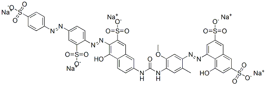 CAS#: 72987-21-4， Pentasodium 4-Hydroxy-5-[5-Methoxy-2-Methyl-4-[[(6E)-5-Oxo-7-Sulfonato-6-[[2-Sulfonato-4-(4-Sulfonatophenyl)Diazenylphenyl]Hydrazinylidene]Naphthalen-2-Yl]Carbamoylamino]Phenyl]Diazenylnaphthalene-2,7-Disulfonate
