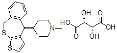 CAS 登录号：73035-29-7， (2R,3R)-2,3-二羟基丁二酸, 1-甲基-4-(5H-噻吩并[2,3-c][2]苯并硫杂卓-10-亚基)哌啶