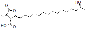CAS 登录号：73036-29-0， (2S,3R)-2-[(14S)-14-羟基十五烷基]-4-亚甲基-5-氧代四氢呋喃-3-羧酸