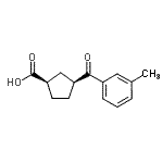 结构式 CAS# 732252-04-9, (1R,3S)-3-(3-甲基苯甲酰)环戊烷羧酸