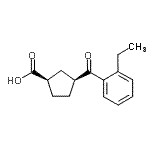结构式 CAS# 732252-49-2, (1R,3S)-3-(2-乙基苯甲酰)环戊烷羧酸