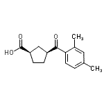 结构式 CAS# 732252-98-1, (1R,3S)-3-(2,4-二甲基苯甲酰)环戊烷羧酸