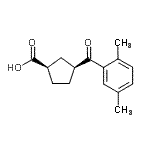 structure of CAS# 732253-05-3, (1R,3S)-3-(2,5-Dimethylbenzoyl)cyclopentanecarboxylic acid;cis-3-(2,5-Dimethylbenzoyl)cyclopentane-1-carboxylic acid