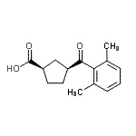 structure of CAS# 732253-13-3, (1R,3S)-3-(2,6-Dimethylbenzoyl)cyclopentanecarboxylic acid;cis-3-(2,6-dimethylbenzoyl)cyclopentane-1-carboxylic acid