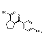 结构式 CAS# 732253-47-3, (1R,2S)-2-(4-甲基苯甲酰)环戊烷羧酸