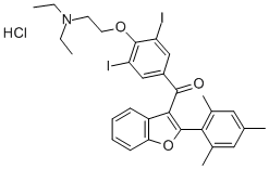 CAS#: 73343-73-4， [4-(2-Diethylaminoethoxy)-3,5-Diiodophenyl]-[2-(2,4,6-Trimethylphenyl)-1-Benzofuran-3-Yl]Methanone Hydrochloride