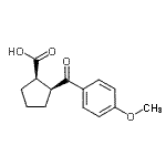structure of CAS# 733740-08-4, (1R,2S)-2-(4-Methoxybenzoyl)cyclopentanecarboxylic acid;cis-2-(4-Methoxybenzoyl)cyclopentane-1-carboxylic acid