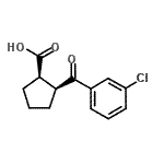 structure of CAS# 733740-13-1, (1R,2S)-2-(3-Chlorobenzoyl)cyclopentanecarboxylic acid;cis-2-(3-Chlorobenzoyl)cyclopentane-1-carboxylic acid