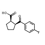 structure of CAS# 733740-16-4, (1R,2S)-2-(4-Fluorobenzoyl)cyclopentanecarboxylic acid;cis-2-(4-fluorobenzoyl)cyclopentane-1-carboxylic acid