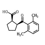 structure of CAS# 733740-20-0, (1R,2S)-2-(2,6-Dimethylbenzoyl)cyclopentanecarboxylic acid;cis-2-(2,6-dimethylbenzoyl)cyclopentane-1-carboxylic acid