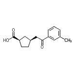 structure of CAS# 733740-25-5, (1R,3S)-3-[2-(3-Methylphenyl)-2-oxoethyl]cyclopentanecarboxylic acid;cis-3-[2-<wbr>(3-methyl<wbr>phenyl)-2<wbr>-oxoethyl<wbr>]cyclopen<wbr>tane-1-ca<wbr>rboxylic <wbr>acid