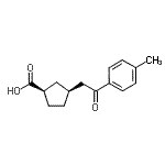 structure of CAS# 733740-26-6, (1R,3S)-3-[2-(4-Methylphenyl)-2-oxoethyl]cyclopentanecarboxylic acid;cis-3-[2-<wbr>(4-methyl<wbr>phenyl)-2<wbr>-oxoethyl<wbr>]cyclopen<wbr>tane-1-ca<wbr>rboxylic <wbr>acid