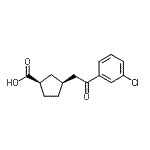 structure of CAS# 733740-35-7, (1R,3S)-3-[2-(3-Chlorophenyl)-2-oxoethyl]cyclopentanecarboxylic acid;cis-3-[2-<wbr>(3-chloro<wbr>phenyl)-2<wbr>-oxoethyl<wbr>]cyclopen<wbr>tane-1-ca<wbr>rboxylic <wbr>acid