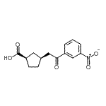 structure of CAS# 733740-49-3, (1R,3S)-3-[2-(3-Nitrophenyl)-2-oxoethyl]cyclopentanecarboxylic acid;cis-3-[2-<wbr>oxo-2-(3-<wbr>nitrophen<wbr>yl)ethyl]<wbr>cyclopent<wbr>ane-1-car<wbr>boxylic a<wbr>cid