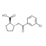 structure of CAS# 733740-63-1, (1R,2S)-2-[2-(3-Chlorophenyl)-2-oxoethyl]cyclopentanecarboxylic acid;trans-2-[<wbr>2-(3-chlo<wbr>rophenyl)<wbr>-2-oxoeth<wbr>yl]cyclop<wbr>entane-1-<wbr>carboxyli<wbr>c acid