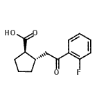 structure of CAS# 733740-69-7, (1R,2S)-2-[2-(2-Fluorophenyl)-2-oxoethyl]cyclopentanecarboxylic acid;trans-2-[<wbr>2-(2-fluo<wbr>rophenyl)<wbr>-2-oxoeth<wbr>yl]cyclop<wbr>entane-1-<wbr>carboxyli<wbr>c acid