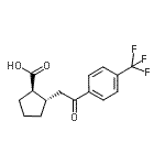 structure of CAS# 733740-75-5, (1R,2S)-2-{2-Oxo-2-[4-(trifluoromethyl)phenyl]ethyl}cyclopentanecarboxylic acid;trans-2-[<wbr>2-oxo-2-(<wbr>4-trifluo<wbr>romethylp<wbr>henyl)eth<wbr>yl]cyclop<wbr>entane-1-<wbr>carboxyli<wbr>c acid