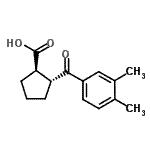 结构式 CAS# 733741-19-0, (1R,2R)-2-(3,4-二甲基苯甲酰)环戊烷羧酸