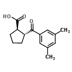 结构式 CAS# 733741-21-4, (1R,2R)-2-(3,5-二甲基苯甲酰)环戊烷羧酸