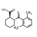 结构式 CAS# 733742-83-1, (1R,2R)-2-(2,6-二甲基苯甲酰)环己烷羧酸