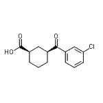 结构式 CAS# 735269-78-0, (1R,3S)-3-(3-氯苯甲酰基)环己烷羧酸