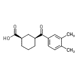 结构式 CAS# 735269-86-0, (1R,3S)-3-(3,4-二甲基苯甲酰)环己烷羧酸