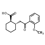 structure of CAS# 735274-73-4, (1R,2S)-2-[2-(2-Methoxyphenyl)-2-oxoethyl]cyclohexanecarboxylic acid;MFCD01311383;trans-2-[<wbr>2-(2-meth<wbr>oxyphenyl<wbr>)-2-oxoet<wbr>hyl]cyclo<wbr>hexane-1-<wbr>carboxyli<wbr>c acid;trans-2-[<wbr>2-(2-Meth<wbr>oxyphenyl<wbr>)-2-oxoet<wbr>hyl]-cycl<wbr>ohexane-1<wbr>-carboxyl<wbr>ic acid