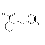 structure of CAS# 735274-89-2, (1R,2S)-2-[2-(3-Chlorophenyl)-2-oxoethyl]cyclohexanecarboxylic acid;trans-2-[<wbr>2-(3-chlo<wbr>rophenyl)<wbr>-2-oxoeth<wbr>yl]cycloh<wbr>exane-1-c<wbr>arboxylic<wbr> acid