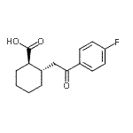 structure of CAS# 735274-91-6, (1R,2S)-2-[2-(4-Fluorophenyl)-2-oxoethyl]cyclohexanecarboxylic acid;trans-2-[<wbr>2-(4-fluo<wbr>rophenyl)<wbr>-2-oxoeth<wbr>yl]cycloh<wbr>exane-1-c<wbr>arboxylic<wbr> acid