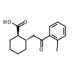 structure of CAS# 735274-95-0, (1R,2S)-2-[2-(2-Iodophenyl)-2-oxoethyl]cyclohexanecarboxylic acid;trans-2-[<wbr>2-(2-iodo<wbr>phenyl)-2<wbr>-oxoethyl<wbr>]cyclohex<wbr>ane-1-car<wbr>boxylic a<wbr>cid