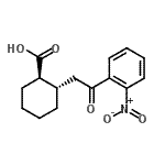 structure of CAS# 735275-01-1, (1R,2S)-2-[2-(2-Nitrophenyl)-2-oxoethyl]cyclohexanecarboxylic acid;trans-2-[<wbr>2-oxo-2-(<wbr>2-nitroph<wbr>enyl)ethy<wbr>l]cyclohe<wbr>xane-1-ca<wbr>rboxylic <wbr>acid