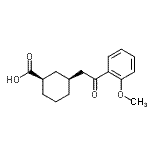 structure of CAS# 735275-08-8, (1R,3S)-3-[2-(2-Methoxyphenyl)-2-oxoethyl]cyclohexanecarboxylic acid;cis-3-[2-<wbr>(2-methox<wbr>yphenyl)-<wbr>2-oxoethy<wbr>l]cyclohe<wbr>xane-1-ca<wbr>rboxylic <wbr>acid