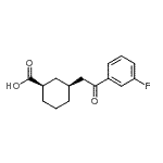 structure of CAS# 735275-18-0, (1R,3S)-3-[2-(3-Fluorophenyl)-2-oxoethyl]cyclohexanecarboxylic acid;cis-3-[2-<wbr>(3-Fluoro<wbr>phenyl)-2<wbr>-oxoethyl<wbr>]cyclohex<wbr>ane-1-car<wbr>boxylic a<wbr>cid