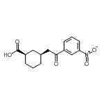 structure of CAS# 735275-44-2, (1R,3S)-3-[2-(3-Nitrophenyl)-2-oxoethyl]cyclohexanecarboxylic acid;cis-3-[2-<wbr>oxo-2-(3-<wbr>nitrophen<wbr>yl)ethyl]<wbr>cyclohexa<wbr>ne-1-carb<wbr>oxylic ac<wbr>id