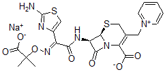 CAS#: 73547-61-2， Sodium (6R,7R)-7-[[(2E)-2-(2-Amino-1,3-Thiazol-4-Yl)-2-(2-Methyl-1-Oxido-1-Oxopropan-2-Yl)Oxyiminoacetyl]Amino]-8-Oxo-3-(Pyridin-1-Ium-1-Ylmethyl)-5-Thia-1-Azabicyclo[4.2.0]Oct-2-Ene-2-Carboxylate