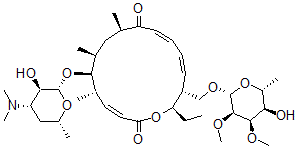 CAS#: 73684-71-6， (3E,5S,6S,7S,9R,11E,13E,15R,16R)-6-[(2S,3R,4S,6R)-4-Dimethylamino-3-Hydroxy-6-Methyloxan-2-Yl]Oxy-16-Ethyl-15-[[(2R,3R,4R,5R,6R)-5-Hydroxy-3,4-Dimethoxy-6-Methyloxan-2-Yl]Oxymethyl]-5,7,9-Trimethyl-1-Oxacyclohexadeca-3,11,13-Triene-2,10-Dione
