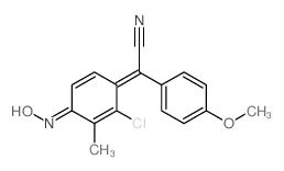 CAS#: 737-44-0， alpha-(p-Methoxyphenyl)-alpha-(2-Chloro-3-Methyl-4-Hydroxyimino-2,5-Cyclohexadien-1-Ylidene)Acetonitrile
