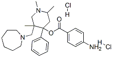 CAS#: 73816-92-9， [5-(Azepan-1-Ylmethyl)-1,2,5-Trimethyl-4-Phenyl-4-Piperidyl] 4-Aminobenzoate Dihydrochloride
