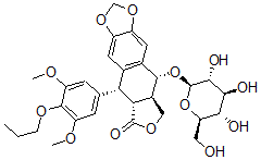 CAS#: 73839-72-2， (5R,5aR,8aR,9R)-5-(3,5-Dimethoxy-4-Propoxy-Phenyl)-9-[(2R,3R,4S,5S,6R)-3,4,5-Trihydroxy-6-(Hydroxymethyl)Tetrahydropyran-2-Yl]Oxy-5a,8,8a,9-Tetrahydro-5H-Isobenzofurano[6,5-f][1,3]Benzodioxol-6-One